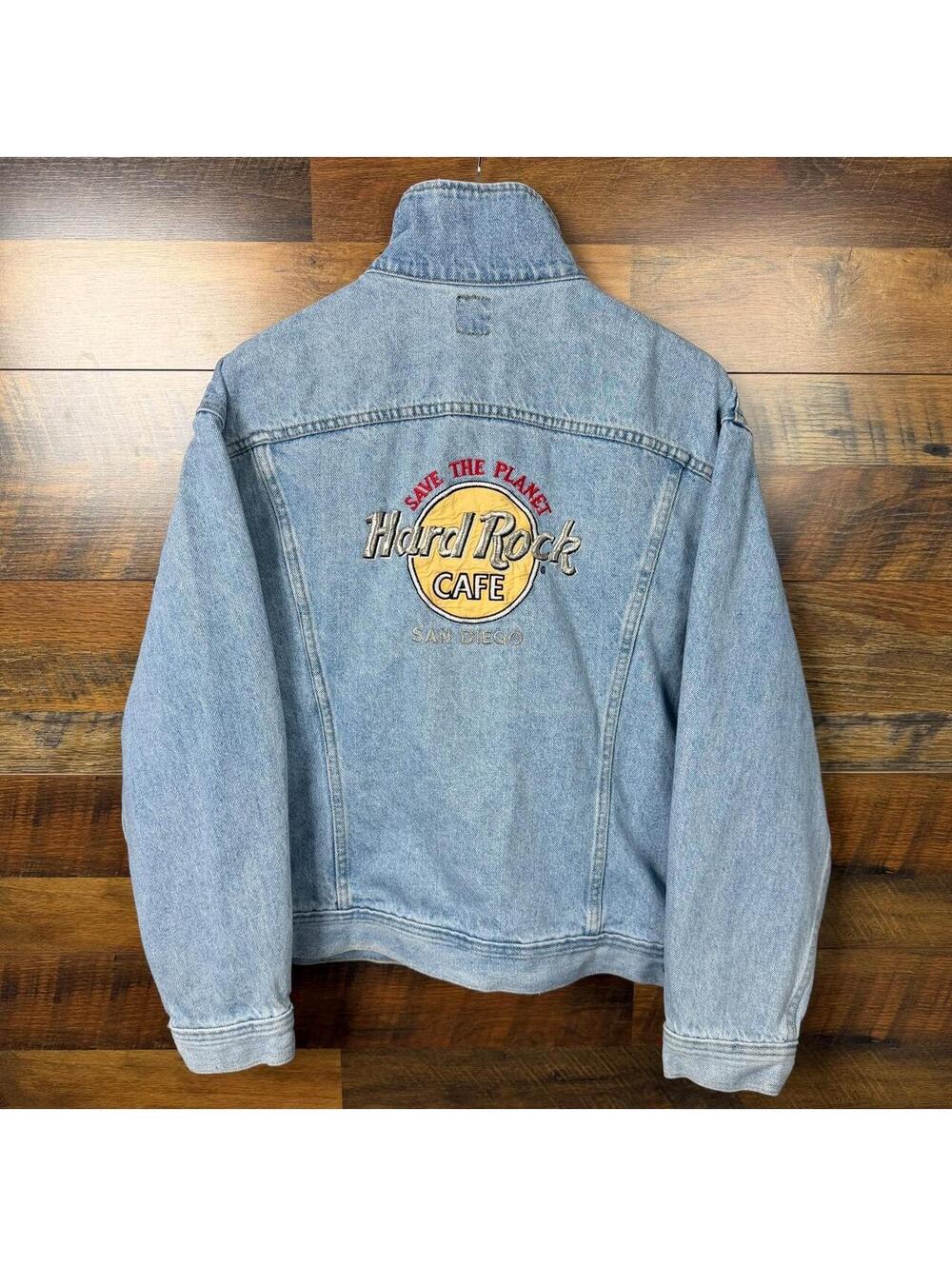 Vintage 80s Hard Rock Café San Diego Lee Riders Denim Jean Jacket Size XL